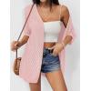 imageZeagoo Lightweight Summer Cardigan for Women Short Sleeve V Neck Crochet Kimonos Loose Open Front Hollow Out Cover UpsPink