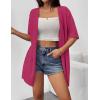 imageZeagoo Lightweight Summer Cardigan for Women Short Sleeve V Neck Crochet Kimonos Loose Open Front Hollow Out Cover UpsRose Red