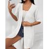 imageZeagoo Lightweight Summer Cardigan for Women Short Sleeve V Neck Crochet Kimonos Loose Open Front Hollow Out Cover UpsWhite