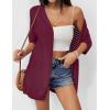 imageZeagoo Lightweight Summer Cardigan for Women Short Sleeve V Neck Crochet Kimonos Loose Open Front Hollow Out Cover UpsWine Red