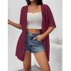 imageZeagoo Lightweight Summer Cardigan for Women Short Sleeve V Neck Crochet Kimonos Loose Open Front Hollow Out Cover UpsWine Red
