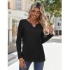imageZeagoo Long Sleeve Shirts for Women Casual V Neck Fall Tops Dressy Summer Work Blouses ClothesBlack