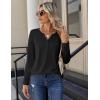 imageZeagoo Long Sleeve Shirts for Women Casual V Neck Fall Tops Dressy Summer Work Blouses ClothesBlack