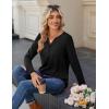 imageZeagoo Long Sleeve Shirts for Women Casual V Neck Fall Tops Dressy Summer Work Blouses ClothesBlack