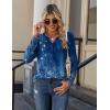 imageZeagoo Long Sleeve Shirts for Women Casual V Neck Fall Tops Dressy Summer Work Blouses ClothesFloral Blue