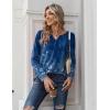 imageZeagoo Long Sleeve Shirts for Women Casual V Neck Fall Tops Dressy Summer Work Blouses ClothesFloral Blue