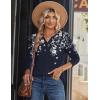 imageZeagoo Long Sleeve Shirts for Women Casual V Neck Fall Tops Dressy Summer Work Blouses ClothesFloral Navy