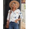 imageZeagoo Long Sleeve Shirts for Women Casual V Neck Fall Tops Dressy Summer Work Blouses ClothesFloral White