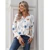 imageZeagoo Long Sleeve Shirts for Women Casual V Neck Fall Tops Dressy Summer Work Blouses ClothesFloral White