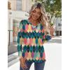 imageZeagoo Long Sleeve Shirts for Women Casual V Neck Fall Tops Dressy Summer Work Blouses ClothesGeometric 517