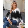 imageZeagoo Long Sleeve Shirts for Women Casual V Neck Fall Tops Dressy Summer Work Blouses ClothesGradient Black White