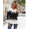 imageZeagoo Long Sleeve Shirts for Women Casual V Neck Fall Tops Dressy Summer Work Blouses ClothesGradient Black White