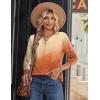 imageZeagoo Long Sleeve Shirts for Women Casual V Neck Fall Tops Dressy Summer Work Blouses ClothesGradient Orange