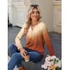 imageZeagoo Long Sleeve Shirts for Women Casual V Neck Fall Tops Dressy Summer Work Blouses ClothesGradient Orange