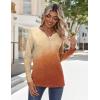 imageZeagoo Long Sleeve Shirts for Women Casual V Neck Fall Tops Dressy Summer Work Blouses ClothesGradient Orange