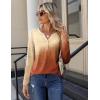imageZeagoo Long Sleeve Shirts for Women Casual V Neck Fall Tops Dressy Summer Work Blouses ClothesGradient Orange