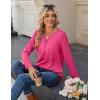 imageZeagoo Long Sleeve Shirts for Women Casual V Neck Fall Tops Dressy Summer Work Blouses ClothesHot Pink