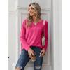 imageZeagoo Long Sleeve Shirts for Women Casual V Neck Fall Tops Dressy Summer Work Blouses ClothesHot Pink