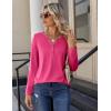 imageZeagoo Long Sleeve Shirts for Women Casual V Neck Fall Tops Dressy Summer Work Blouses ClothesHot Pink