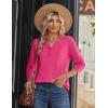 imageZeagoo Long Sleeve Shirts for Women Casual V Neck Fall Tops Dressy Summer Work Blouses ClothesHot Pink