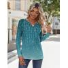 imageZeagoo Long Sleeve Shirts for Women Casual V Neck Fall Tops Dressy Summer Work Blouses ClothesLeaf Green