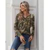 imageZeagoo Long Sleeve Shirts for Women Casual V Neck Fall Tops Dressy Summer Work Blouses ClothesLeaves Print