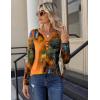 imageZeagoo Long Sleeve Shirts for Women Casual V Neck Fall Tops Dressy Summer Work Blouses ClothesMulticolor 272