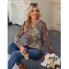 imageZeagoo Long Sleeve Shirts for Women Casual V Neck Fall Tops Dressy Summer Work Blouses ClothesMulticolor 721