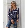 imageZeagoo Long Sleeve Shirts for Women Casual V Neck Fall Tops Dressy Summer Work Blouses ClothesNavy Floral 180