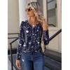 imageZeagoo Long Sleeve Shirts for Women Casual V Neck Fall Tops Dressy Summer Work Blouses ClothesNavy Floral 180