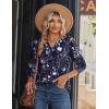 imageZeagoo Long Sleeve Shirts for Women Casual V Neck Fall Tops Dressy Summer Work Blouses ClothesNavy Floral 180