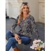 imageZeagoo Long Sleeve Shirts for Women Casual V Neck Fall Tops Dressy Summer Work Blouses ClothesNavy Floral 869