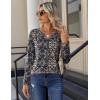 imageZeagoo Long Sleeve Shirts for Women Casual V Neck Fall Tops Dressy Summer Work Blouses ClothesNavy Floral 869