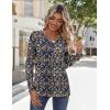 imageZeagoo Long Sleeve Shirts for Women Casual V Neck Fall Tops Dressy Summer Work Blouses ClothesNavy Floral 869