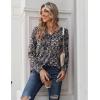 imageZeagoo Long Sleeve Shirts for Women Casual V Neck Fall Tops Dressy Summer Work Blouses ClothesNavy Floral 869