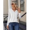 imageZeagoo Long Sleeve Shirts for Women Casual V Neck Fall Tops Dressy Summer Work Blouses ClothesWhite