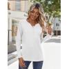 imageZeagoo Long Sleeve Shirts for Women Casual V Neck Fall Tops Dressy Summer Work Blouses ClothesWhite