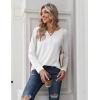 imageZeagoo Long Sleeve Shirts for Women Casual V Neck Fall Tops Dressy Summer Work Blouses ClothesWhite