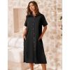 imageZeagoo Women Dresses Summer Casual Short Sleeve Button Down Shirt Dresses 2025 Beach Cover Up with PocketsA01black