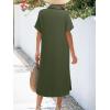 imageZeagoo Women Dresses Summer Casual Short Sleeve Button Down Shirt Dresses 2025 Beach Cover Up with PocketsA02army Green