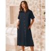 imageZeagoo Women Dresses Summer Casual Short Sleeve Button Down Shirt Dresses 2025 Beach Cover Up with PocketsA03navy Blue