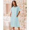 imageZeagoo Women Dresses Summer Casual Short Sleeve Button Down Shirt Dresses 2025 Beach Cover Up with PocketsBaby Blue