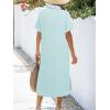 imageZeagoo Women Dresses Summer Casual Short Sleeve Button Down Shirt Dresses 2025 Beach Cover Up with PocketsBaby Blue