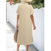 imageZeagoo Women Dresses Summer Casual Short Sleeve Button Down Shirt Dresses 2025 Beach Cover Up with PocketsBapricot