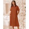 imageZeagoo Women Dresses Summer Casual Short Sleeve Button Down Shirt Dresses 2025 Beach Cover Up with PocketsBrick Red