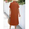 imageZeagoo Women Dresses Summer Casual Short Sleeve Button Down Shirt Dresses 2025 Beach Cover Up with PocketsBrick Red