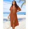 imageZeagoo Women Dresses Summer Casual Short Sleeve Button Down Shirt Dresses 2025 Beach Cover Up with PocketsBrick Red