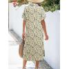imageZeagoo Women Dresses Summer Casual Short Sleeve Button Down Shirt Dresses 2025 Beach Cover Up with PocketsFloral Print Apricot