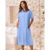 imageZeagoo Women Dresses Summer Casual Short Sleeve Button Down Shirt Dresses 2025 Beach Cover Up with PocketsLight Blue