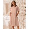 imageZeagoo Women Dresses Summer Casual Short Sleeve Button Down Shirt Dresses 2025 Beach Cover Up with PocketsPink
